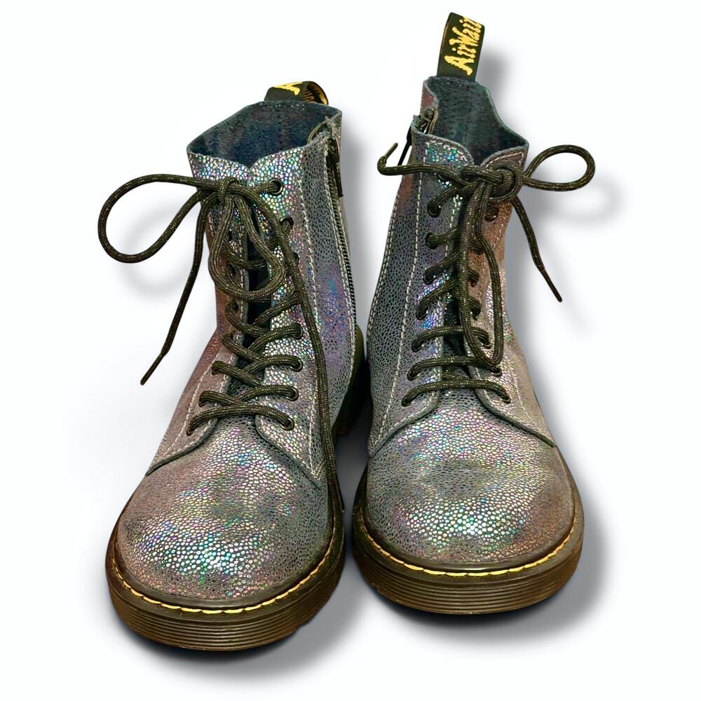 Dr. Martens 1460 Y Iridescent Black Metallic Spot Boots UK 4 EU 37 US 6